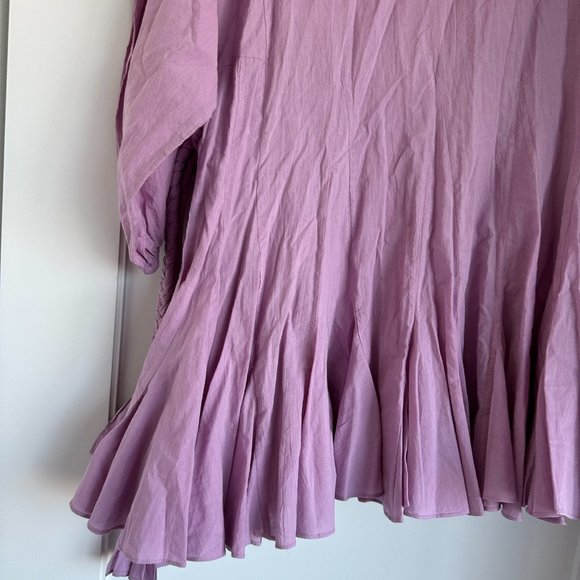 ❌SOLD❌Rhode Ella Mini Dress SZ S Smoky Grape Ruffled Flounce Skirt Braided Waist - Picture 5 of 9